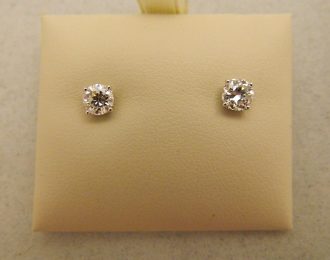 14k White Gold 1CT TW Diamond Stud Earrings