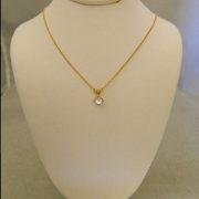 14k-Yellow-Gold-0.45CT-Princess-Diamond-Solitaire-Pendant-w/18"-Cable-Link-Chain