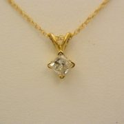 14k-Yellow-Gold-0.45CT-Princess-Diamond-Solitaire-Pendant-w/18"-Cable-Link-Chain-1