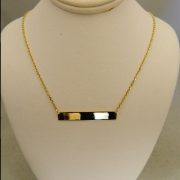 14k-Yellow-Gold-1-1/2"-Engraveable-Bar-Necklace-w/18"-Cable-Link-Chain