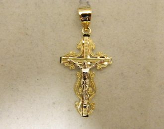 14k 1 1/2″ Two-Toned Crucifix Pendant
