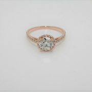 14k Rose Gold Diamond Halo Engagement Ring 1.40 Carat TW 6 - Copy